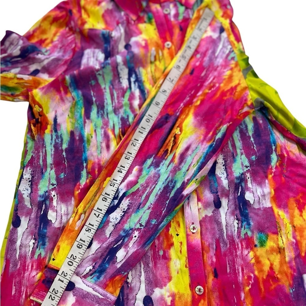 Soft Surroundings PM Festiva Embellished Vibrant Button Front Top Blouse Tunic - Picture 11 of 15
